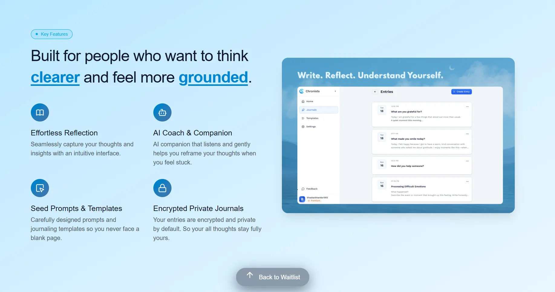 Chronists features overview.